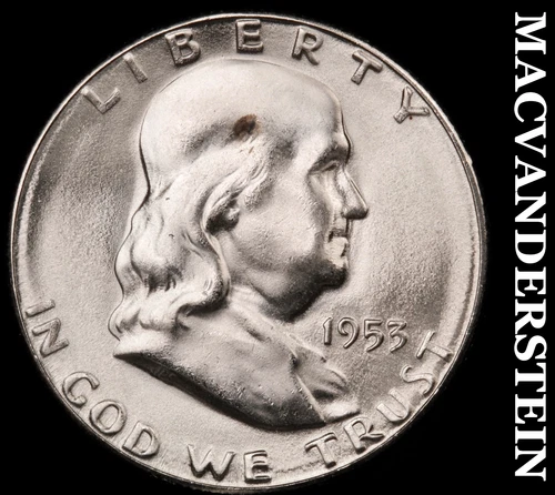 1953-S Franklin Half Dollar- Silver Choice Gem Brilliant Uncirculated #i4160
