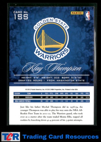 2012-13 Panini Prestige #155 Klay Thompson - Picture 2 of 2