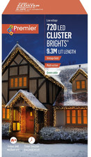 Premier 720 LED Cluster Multi-Action Christmas Tree Lights Timer - VINTAGE GOLD