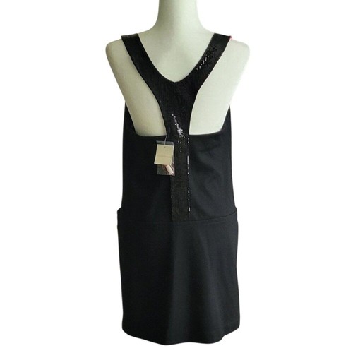 Charlotte Ronson Black Soft Wool Blend Mini Dress Sequin Detail and Pockets NEW - Picture 5 of 11