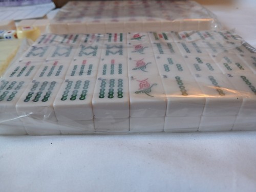 Mah Jong Set Wooden Box 148 Tiles Mainly Sealed New Book Sticks Mahjong Jongg - Picture 4 of 19