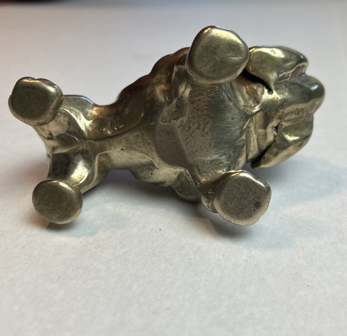 Vintage Solid Brass Bulldog Figurine Paperweight 4" - Heavy Collectible Dog - Picture 6 of 8