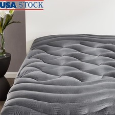 Cooling Mattress Pad Microfiber Ultra Soft Breathable 3-Zone Design Deep Pocket