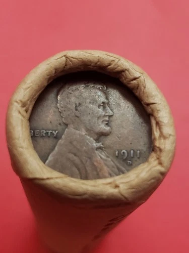 1911-D LINCOLN WHEAT CENT XF 1931D LINCOLN WHEAT PENNY COIN ROLL ENDS BANKROLLED