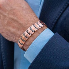 3X Ultra Strength Magnetic Bracelet for Men PURE Copper Therapy Bracelet