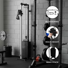 Cable Pulley Machine Crossover Fly Home Gym Wall Mounted Adjustable Dual System