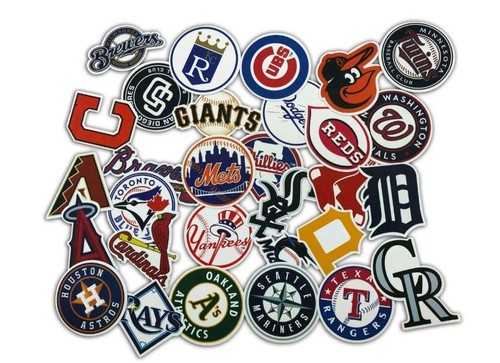 MLB Logo 52 Pc. Sticker Set. All Teams. FAST/FREE Shipping. Walls, Mirrors, Mugs - Picture 7 of 8