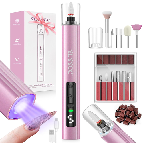 Cordless Nail Drill Electric File with UV Nail Lamp: Professional for Acrylic Ge - Picture 12 of 12