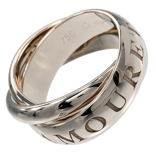 CARTIER Trinity Ring Christmas 1998 K18 white gold #4.5(US Size) 10.16g Women