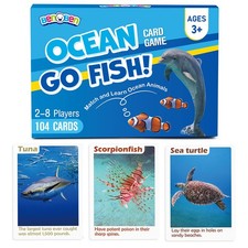 Go Fish Card Game 104 Cards Ocean Theme Memory Matching Game Fun Facts for Kids