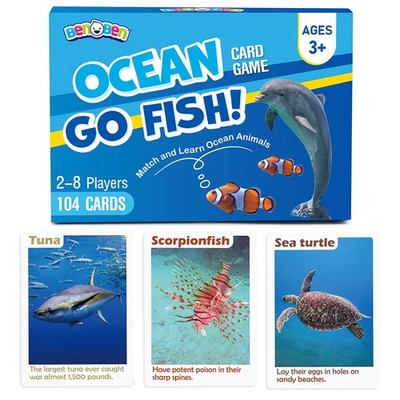 Go Fish Card Game 104 Cards Ocean Theme Memory Matching Game Fun Facts for Kids