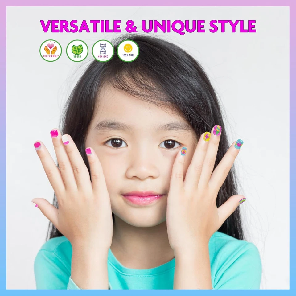 96 Unghie a Pressione Set Di Unghie Finte Artificiali Glow-In-Dark per Bambini C - Immagine 3 di 4