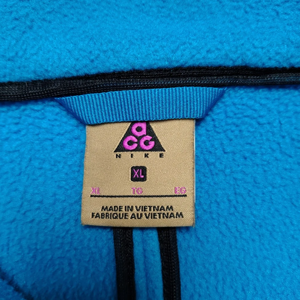 NIKE ACG Chaqueta Microfleece Hombres XL Azul Cremallera Completa Ligera Aire Libre Senderismo Foto 3 de 4