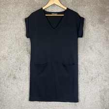 Vince Dress Womens Extra Small Black V Neck Short Sleeve Minimalist XS- 5230