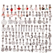 100 Pieces Bracelet Dangle Charms Spacer Beads for Jewelry Making Supplies In...