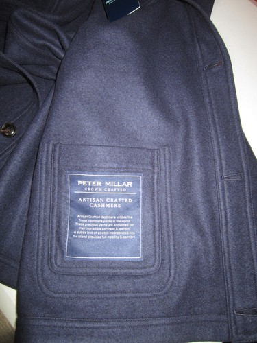 PETER MILLAR Crown Artisan Crafted Cashmere Chore Coat Jacket NAVy Sz 2XL $1295 - Picture 12 of 18