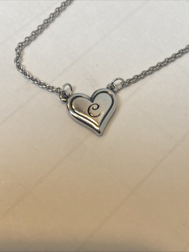 James Avery Sterling Delicate Heart Initial Necklace~Letter "C” 17” - Picture 8 of 8
