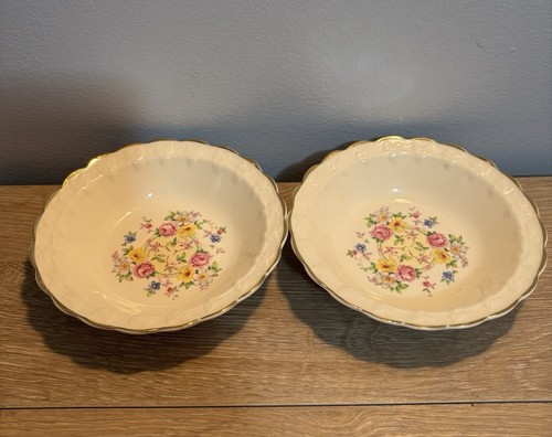 Vintage Smith Taylor Small Bowls, Gold Rim Rose Floral Pattern. 2, 5 Inch Bowls - Picture 1 of 8