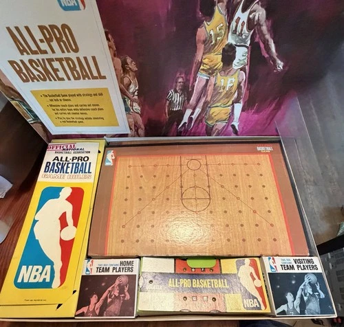 Vintage Official NBA All Pro Basketball Board Game, Ideal Toy 1969 Complete