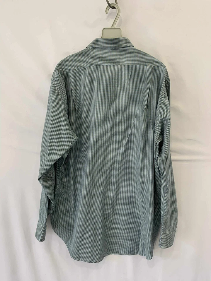 Fendi Camicie Men’s Button Down Shirt 43/17 (XL) Blue Yellow Micro Check #C8 - Image 2 of 4