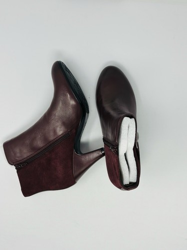 Naturalizer Women's Lilly Boot burgundy Leather front suede back Size 8M US - Picture 15 of 15