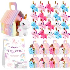 Blueweenly 37 Pcs Adopt A Unicorn Party Favors Set For Girl Mini Plush Unicorn