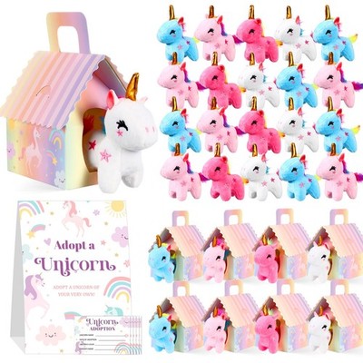 Blueweenly 37 Pcs Adopt A Unicorn Party Favors Set For Girl Mini Plush Unicorn