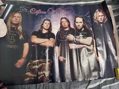 CHILDREN OF BODOM Large AUTOGRAPHED POSTER. Signed By 4 Of 5 - Picture 1 of 5