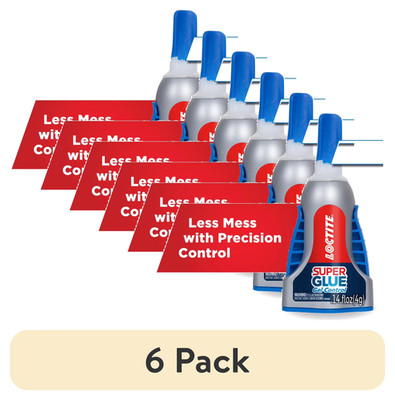 (6 Pack)  Super Glue Gel Control, Pack of 1, Clear 0.14 Fl Oz Bottle