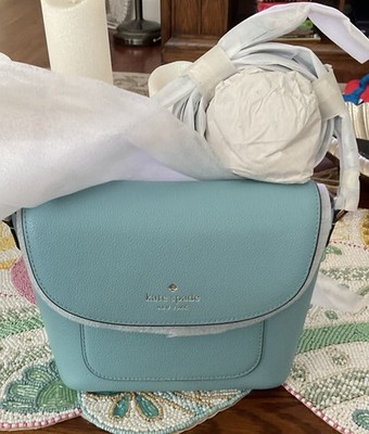 Kate Spade Elsie Smoky Blue Pebbled Leather Crossbody Purse KE390 NWT