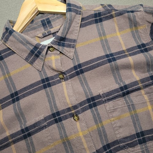 Carhartt Flannel Shirt Women's Size XL (16-18) Brown Plaid Button-up Outdoors - Picture 2 of 11