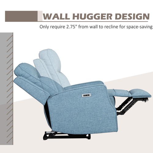 Electric Reclining Sofa Chair Wall Hugger Lounger with Footrest and USB Plug-In - Picture 6 of 11