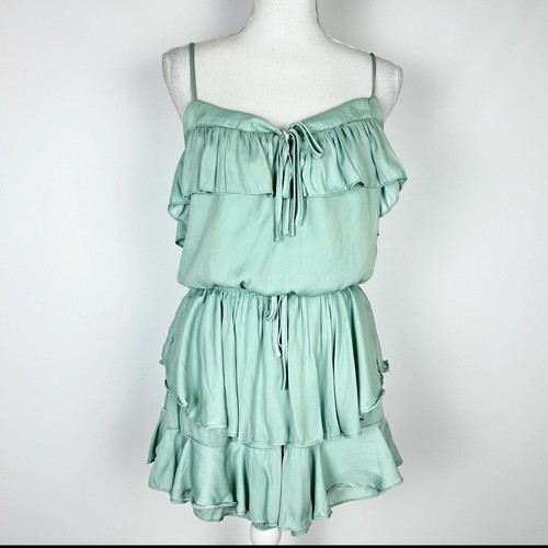NWT Mustard Seed Seafoam Mint Green Ruffle Romper Small - Picture 2 of 7