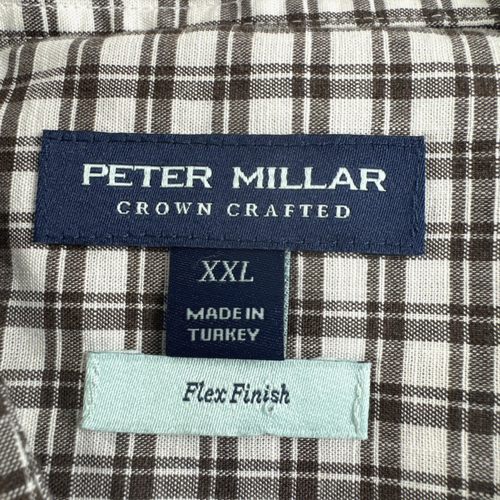 Camisa deportiva Peter Millar Crown artesanal de algodón acabado flexible a cuadros XXL NUEVA CON ETIQUETAS $250 - Imagen 4 de 7