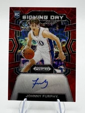 2024 Panini Prizm Draft Picks - Signing Day Johnny Furphy #91 Red Scope (Au,RC)