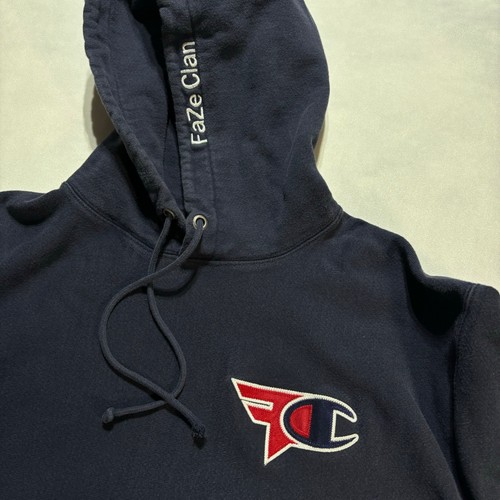 Champion FaZe Clan Reverse Weave Hoodie Navy Blau Sweatshirt Herren Large Gamer - Bild 2 von 10