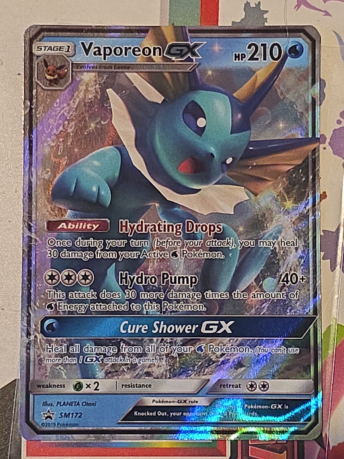 Pokémon TCG Black Star Promo Vaporeon GX SM172