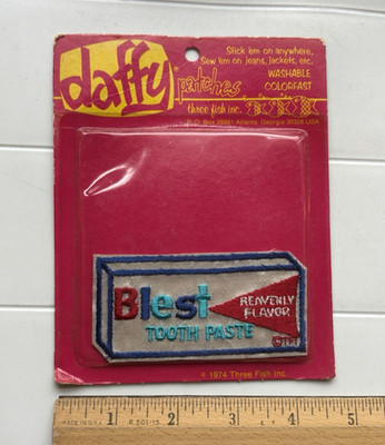 NIP Vintage Blest Toothpaste Crest Daffy Wacky Patch Embroidered Sew-on Patch