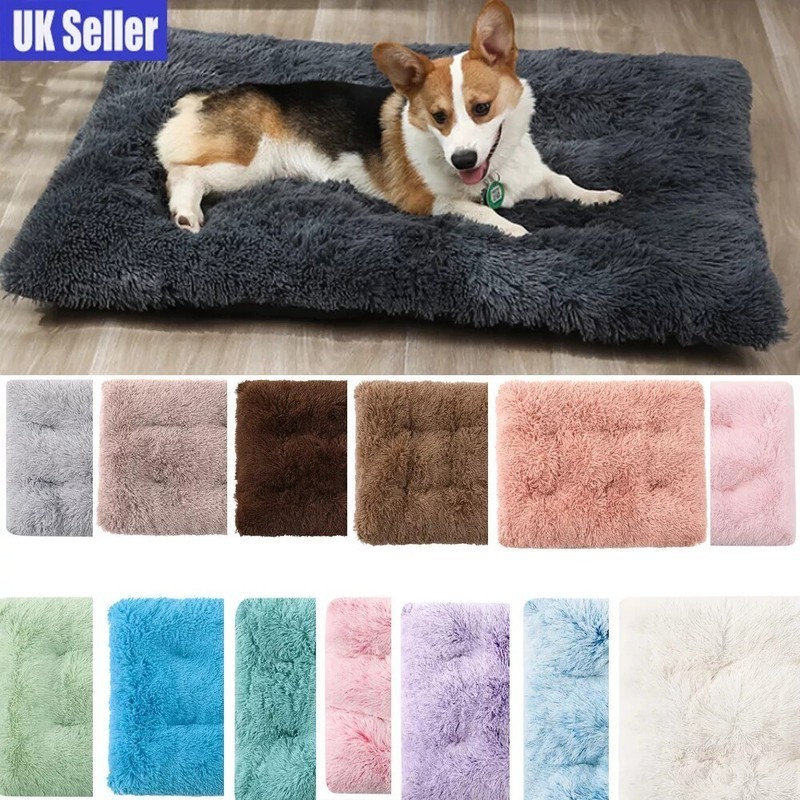 Dog Bed Crate Mattress Washable Anti-Slip Soothing Fluffy Plush Cushion Mat NEW