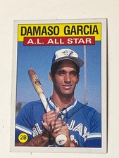 signed Damaso Garcia 1986 topps A.L. all Star card.