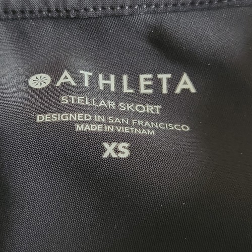 Athleta Stellar Skort Black XS Gold Front Zip Athletic Activewear Tennis Skirt - Picture 8 of 9