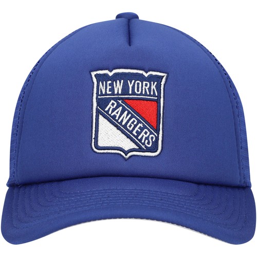 Youth Mitchell & Ness Blue New York Rangers Core Trucker Adjustable Hat - Picture 2 of 4