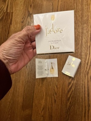 DIOR J'ADORE SILKY Perfumed Bath Soap sealed 5.2 oz  & 2 travel EDP sprays 