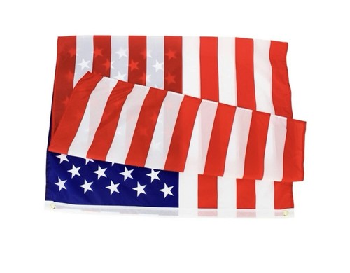 (2) Pk. —3 x 5' FT USA US U.S. American Flag Polyester Brass Grommets - Picture 2 of 4