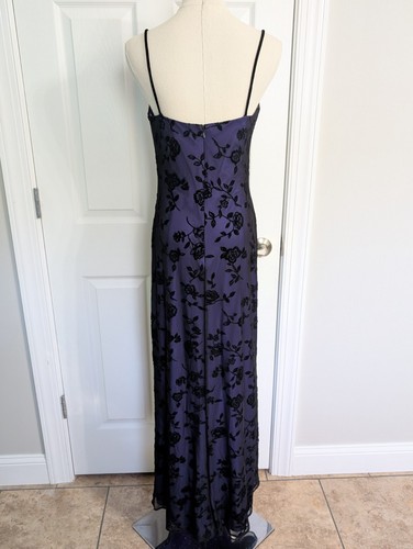 Vintage Y2K Betsy Adam Gr. 8 Maxi lila schwarz Perlen Samt Wimisigoth Fee Witchy - Bild 6 von 12