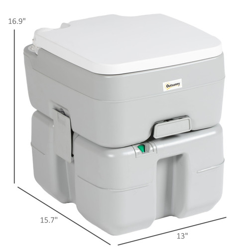 Outsunny Camping Toilet Portable Toilet for Adults with Level Indicator - Picture 2 of 11