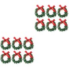 12 stücke Mini Kranz Weihnachtsbaum Dekorative hängende Kranz Weihnachtsgirlande