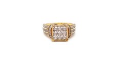 Gold Plated Sterling Silver 925 Cubic Zirconia Ring Size 7.25 Y7