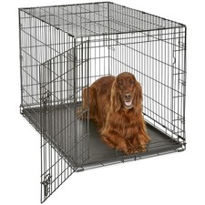 42-Inch Single Door Dog Crate, Leak-Proof Tray