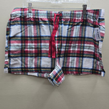 Old Navy NWT White Tartan Plaid Flannel Boxer Lounge Sleep Shorts Multicolor XXL